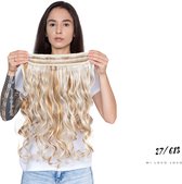 Wavy clip-in hairextension 60 cm lang krullend haar synthetisch, mix kleur #27/613 van Mi Loco Loco hair extensions clip in haar