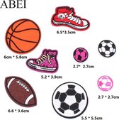 Akyol - Strijk embleem ‘Sport patch set (9)' - Strijkembleem jongens - Strijkembleem meisjes - stof & strijk applicatie - voetbal strijkembleem