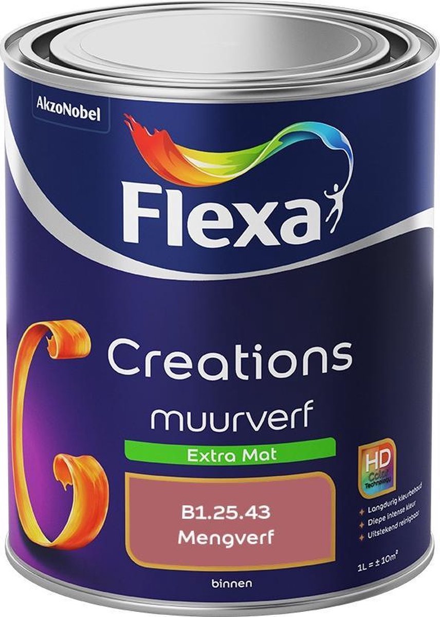 Flexa Creations Muurverf - Extra Mat - Mengkleuren Collectie - B1.25.43 - 1 liter