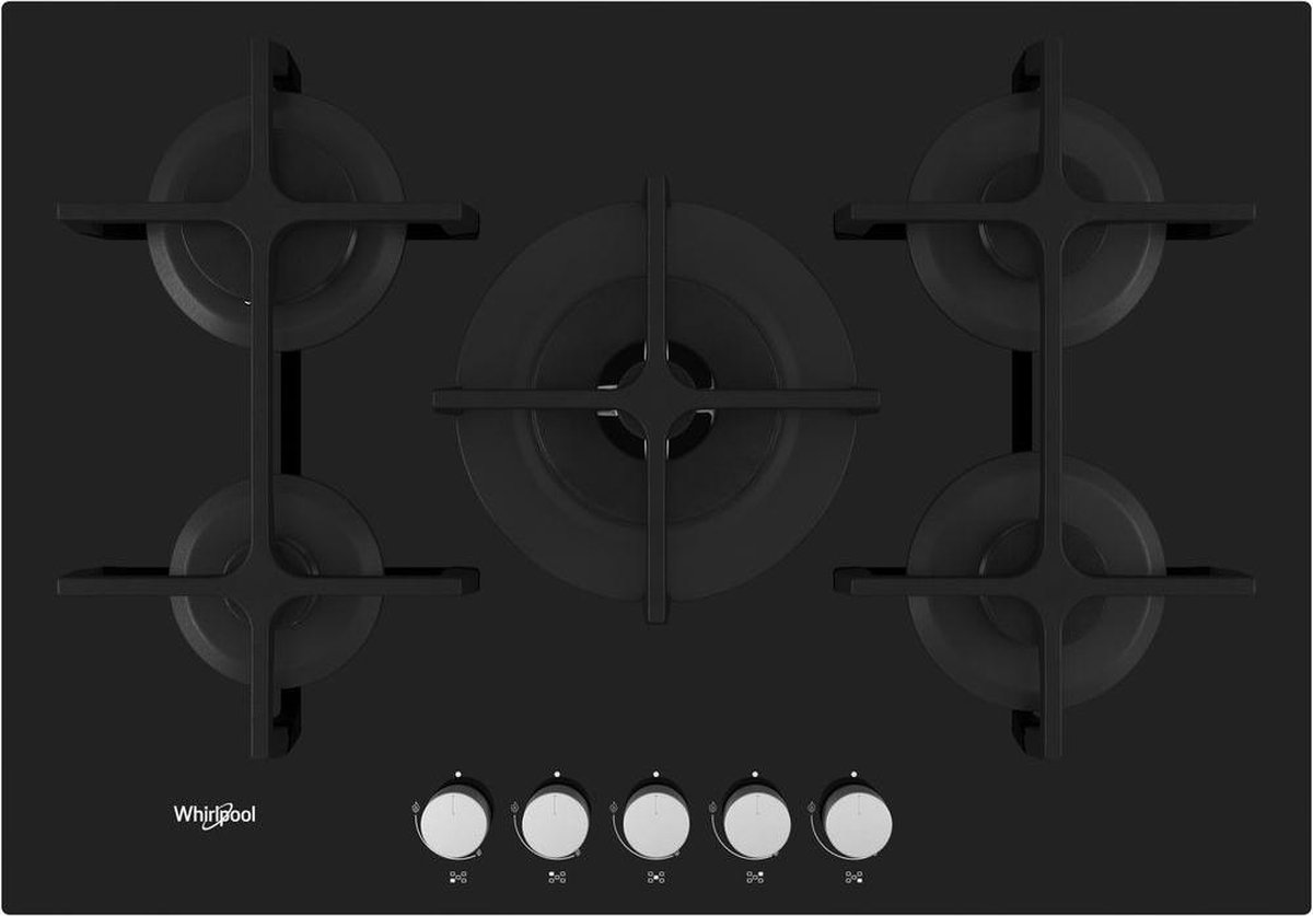 Whirlpool GOA 7523/NB Zwart Ingebouwd 75 cm Gaskookplaat 5 zone(s)