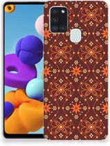Smartphone hoesje Geschikt voor Samsung Galaxy A21s Leuk Case Batik Brown