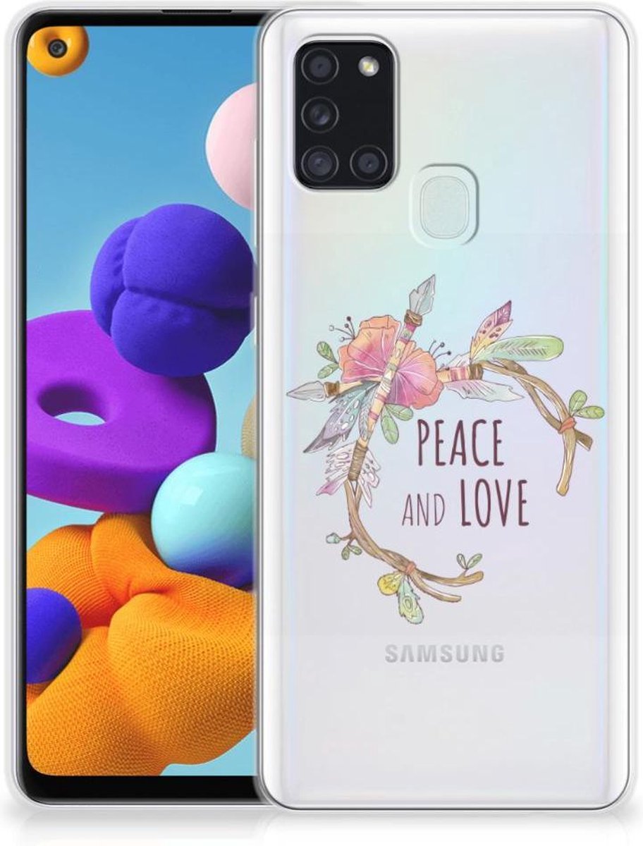 Samsung Galaxy A21s Telefoonhoesje met Naam Boho Text