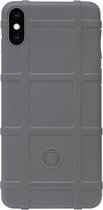 RUGGED SHIELD Rubber Bumper Case Hoesje Geschikt Voor iPhone XS/ X - Grijs