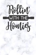 rollin with the homies: white marble Blank Cookbook recipes with Table of Contents - Recipe Journal to Write in gift for Women, girls and mom