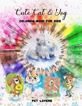 Cute Cat & Dog Coloring Book for kids