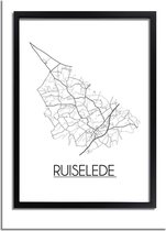 DesignClaud Ruiselede Plattegrond poster A4 + Fotolijst wit