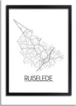 DesignClaud Ruiselede Plattegrond poster A3 + Fotolijst wit