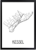 DesignClaud Kessel Plattegrond poster A3 + Fotolijst zwart