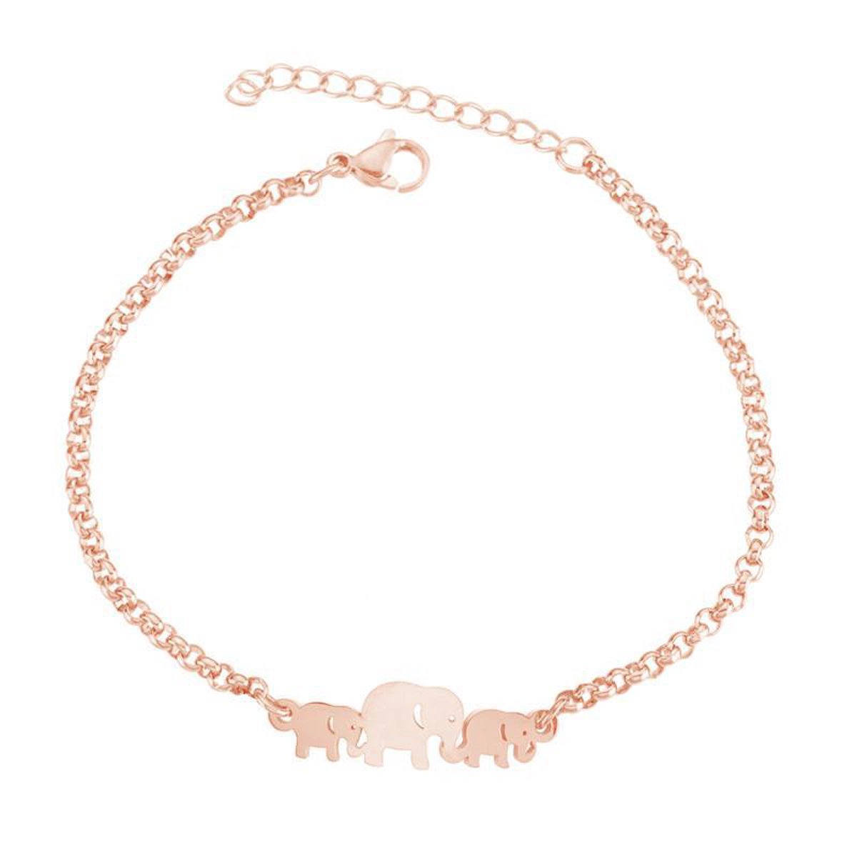 24/7 Jewelry Collection Olifant Armband - Olifanten Kudde - Olifantje - Rosé Goudkleurig