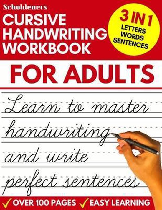 Cursive Handwriting Workbook for Adults - cover