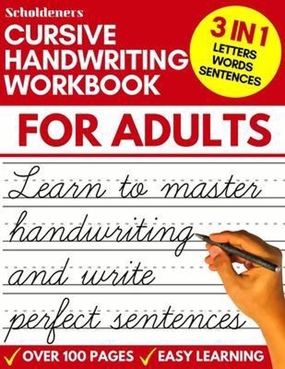 Omslag van Cursive Handwriting Workbook for Adults