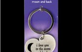 Hart Sleutelhanger - I love you to the moon and back