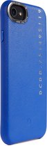 DECODED POP Leren Back Cover - iPhone SE / 6 / 6s / 7 / 8 - Hoogwaardig Europees Leer - Hoesje met Metalen Knoppen - Blauw