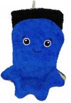100% biologisch washandje inktvis blauw kind