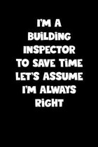 Building Inspector Notebook - Building Inspector Diary - Building Inspector Journal - Funny Gift for Building Inspector: Medium College-Ruled Journey