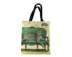 Shopper tas - Shopper tas dames - Gemaakt van hergebruikte PET Flessen - Boodschappen tas - Wildlife at leisure - Luipaard - Milieubewust en Groen. Origineel Afrikaanse passend bij de Wildlife at Leisure collectie van WhimsicalCollection