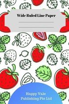 Cute Strawberry Theme Wide Ruled Line Paper