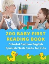 200 Baby First Reading Book Colorful Cartoon English Spanish Flash Cards for Kids