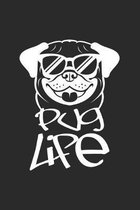 Pug life: 6x9 Pug - dotgrid - dot grid paper - notebook - notes