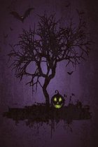 Tree with pumpkin notebook purple
