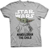 Star Wars Heren Tshirt -M- The Mandalorian - Mandalorian Child Grijs