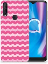 Bumper Hoesje Alcatel 1S (2020) Smartphone hoesje Waves Pink