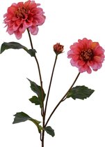 Viv! Home Luxuries Dahlia - zijden bloem - warm roze - 56cm - topkwaliteit
