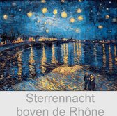 Allernieuwste Canvas Schilderij Vincent Van Gogh - Sterrennacht boven de Rhône - Poster - Reproductie - 60 x 90 cm - Kleur
