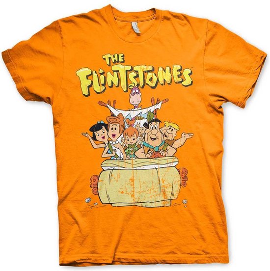 THE FLINTSTONES - T-Shirt Flintstones Family - Orange (XXL)