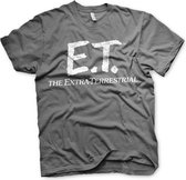 E.T. Heren Tshirt -L- Extra-Terrestrial Distressed Logo Grijs