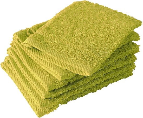 De Witte Lietaer - Hélène - Débarbouillettes - 15x21 cm - Set de 6 - Olive chaude