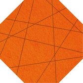 8-Hoek lijnen vilt onderzetters  - Oranje - 6 stuks - 9,5 x 9,5 cm - Tafeldecoratie - Glas onderzetter - Cadeau - Woondecoratie - Woonkamer - Tafelbescherming - Onderzetters Voor G