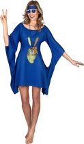 MODAT - Blauwe seventies hippie jurk voor vrouwen
