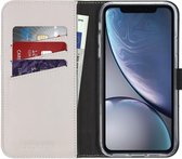 iPhone Xr hoesje bookcase - hoesje iPhone Xr bookcase - iPhone Xr bookcase - telefoonhoesje iPhone Xr - iPhone Xr hoesje siliconen - hoesje iPhone Xr apple - Leer - Lichtgrijs - Selencia Echt