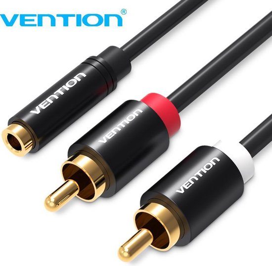 Vention 3.5 mm Vrouwelijk Jack naar 2 RCA Tulp Audio kabel 1.5 Meter