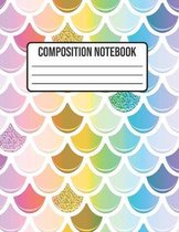 Composition Notebook: Mermaid Wide Ruled College Notepad 8.5 x 11 100 pages