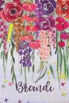 Brandi: Personalized Lined Journal - Colorful Floral Waterfall (Customized Name Gifts)