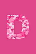 D: Writing Journal Diary for Active Duty or Deployed Military Service Member with Pink Camouflage Camo Initial. 6'' x 9'' 1