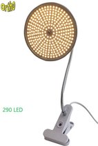 Ortho® LED Groeilamp, Bloeilamp, Kweeklamp, Grow light, groei lamp, upgraded 290 LED Warm Wit lamp met flexibele lamphouder / klem spotje 290LED x 1 ww