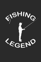 Fishing Legend: Notizbuch, Notizheft, Notizblock - Geschenk f�r Angler - Blank - A5 - 120 Seiten