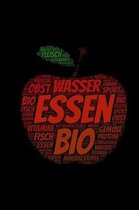 Bio Wasser Essen: A5 Notizblock mit 120 Seiten freien Seiten - Hast du heute gesund gegessen? Mache dir Notizen
