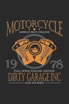 Motorcycle engine motor dirty garage live to ride: 6x9 Engines - dotgrid - dot grid paper - notebook - notes