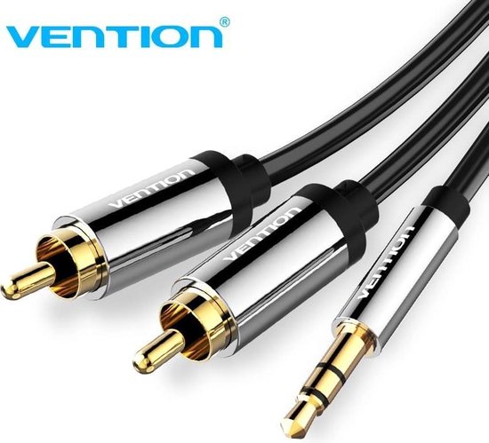 Vention 3.5mm Male Aux Jack naar 2 RCA Male Audio Kabel 10 meter | bol.com