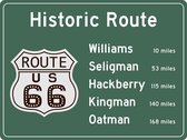 Signs-USA Verkeersbord - Amerika - Historic Route 66 - Wandbord - 60 x 45 cm
