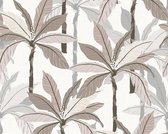 PALMBOMEN BEHANG | Botanisch - wit grijs beige - A.S. Création Geo Nordic