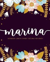 Marina: Notebook - Libreta - Cahier - Taccuino - Notizbuch: 110 pages paginas seiten pagine: Modern Florals First Name Noteboo