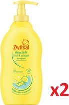 ZWITSAL Bain& Wash Gel For Babies - Sleep Tight - Aide à respirer plus librement avec un parfum d'eucalyptus - 2x400 ml