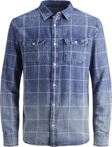 Jack & Jones Overhemd - Regular Fit - Blauw - 4XL Grote Maten