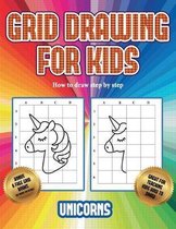 How to draw step by step (Grid drawing for kids - Unicorns)