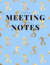 My Boring Meeting Survival Guide and Notes: 8.5x11 Meeting Notebook and Puzzle Book